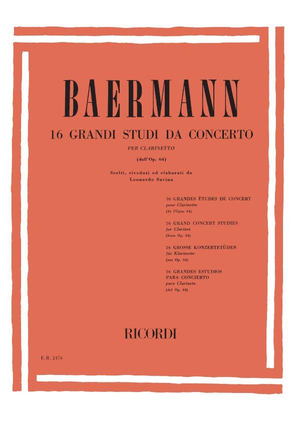 16 Grandi Studi Da Concerto Dall'Op. 64 - cvičení pro klarinet